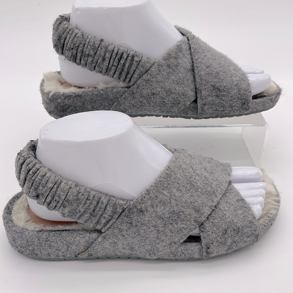 Cole Haan Women’s Size 7.0 Gray Mojave Criss-Cross Wool Comfy Slingback Slippers - Picture 4 of 8